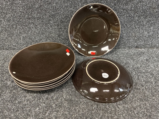 1505199-1 7 st Tallrikar Broste Copenhagen Nordic Coal Pasta Plate 29 cm
