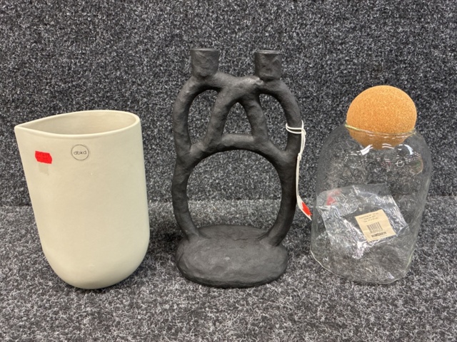 1505241-1 Ljusstake, kruka & förvaringsburk i glas