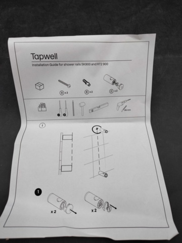 1506203-2 Duschset, 6 st – Tapwell RT2 900, Krom, Round T, free fixation