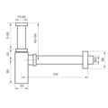 1506368-5 Water trap, 2 pcs – Tapwell XACC167, Brushed Chrome, Adjustable