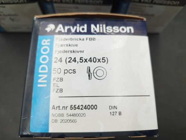 1480240-10 Fjäderbrickor, 12 lådor - Arvid Nilsson, 24,5x40x5 mm, DIN 127 B, för inomhusbruk