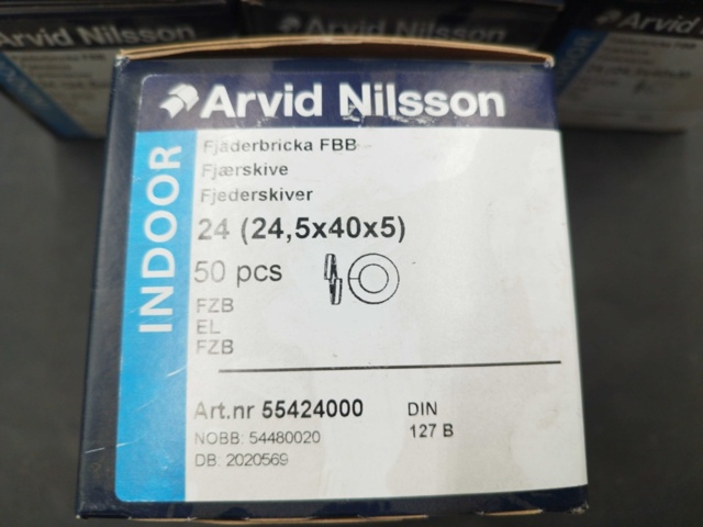 1480241-4 Fjäderbrickor, 12 lådor - Arvid Nilsson, 24,5x40x5 mm, DIN 127 B, för inomhusbruk