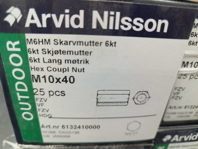 1480291-4 Skarvmutter M10x40, 10 st lådor - Arvid Nilsson