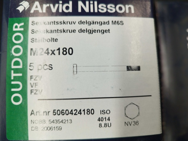 1506868-4 Sexkantskruv M24x180, 4 st lådor - Arvid Nilsson