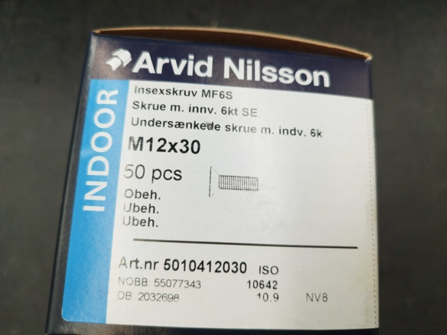 1506889-3 Allen screw 10 boxes - Arvid Nilsson, M12x30