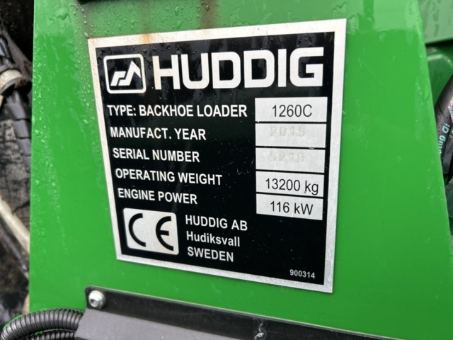 1503916-105 Traktorgrävare Huddig 1260C med tiltrotator + redskap