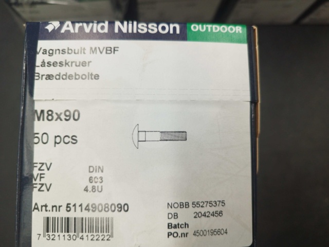 1506931-4 Vagnsbult 8 st lådor - Arvid Nilsson, M8x90