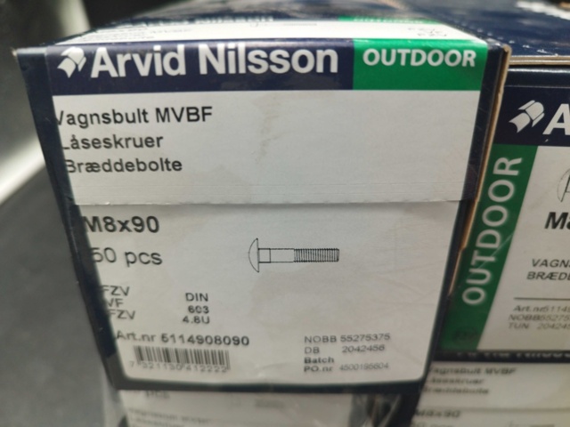 1506933-3 Vagnsbult 8 st lådor - Arvid Nilsson, M8x90