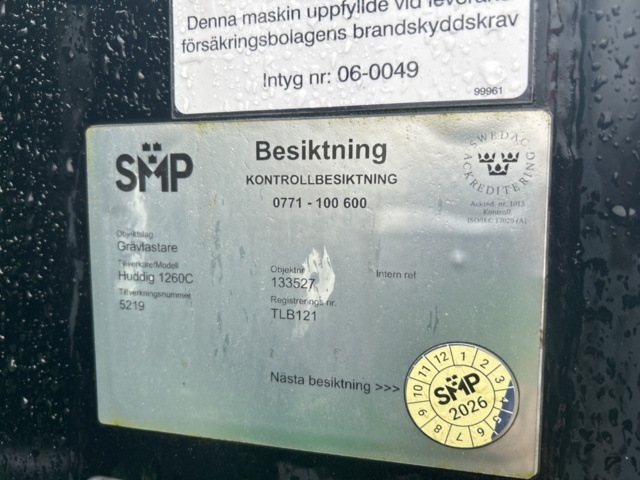 1503916-106 Traktorgrävare Huddig 1260C med tiltrotator + redskap