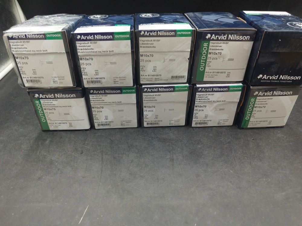 1507698-2 Carriage bolt 10 boxes - Arvid Nilsson, M10x70