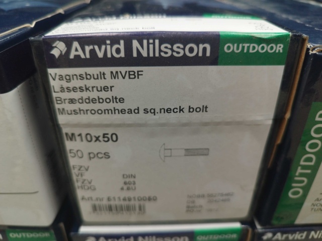1507705-3 Carriage bolt M10x50, 8 boxes - Arvid Nilsson