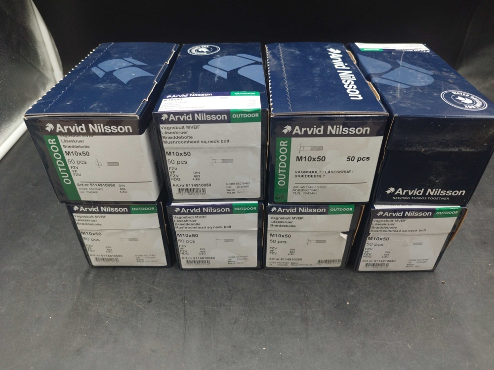 1507708-2 Carriage bolt M10x50, 8 boxes - Arvid Nilsson