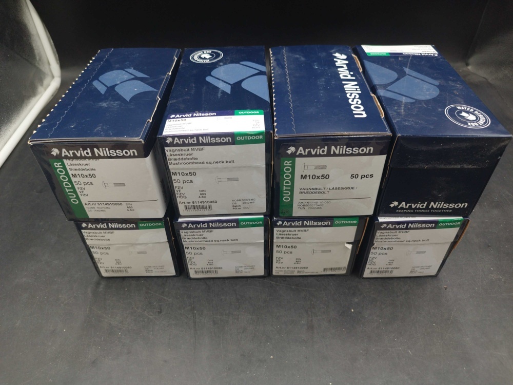 1507709-2 Carriage bolt M10x50, 8 boxes - Arvid Nilsson
