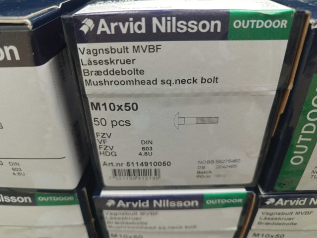 1507709-3 Carriage bolt M10x50, 8 boxes - Arvid Nilsson