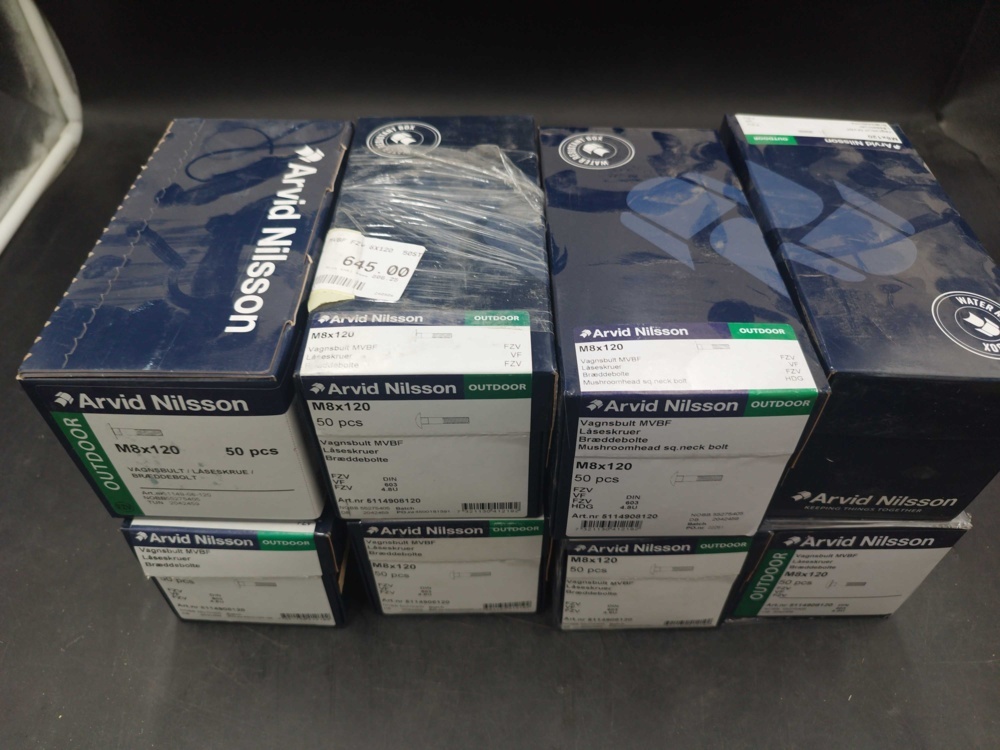 1507748-2 Carriage bolt 6 boxes - Arvid Nilsson, M8x120, hot-dip galvanized