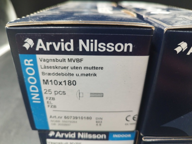 1507766-3 Vagnsbult 4 st lådor - Arvid Nilsson, M10x180, elförzinkad