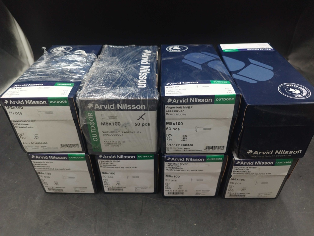 1507895-2 Carriage bolt 8 boxes - Arvid Nilsson, M8x100, hot-dip galvanized