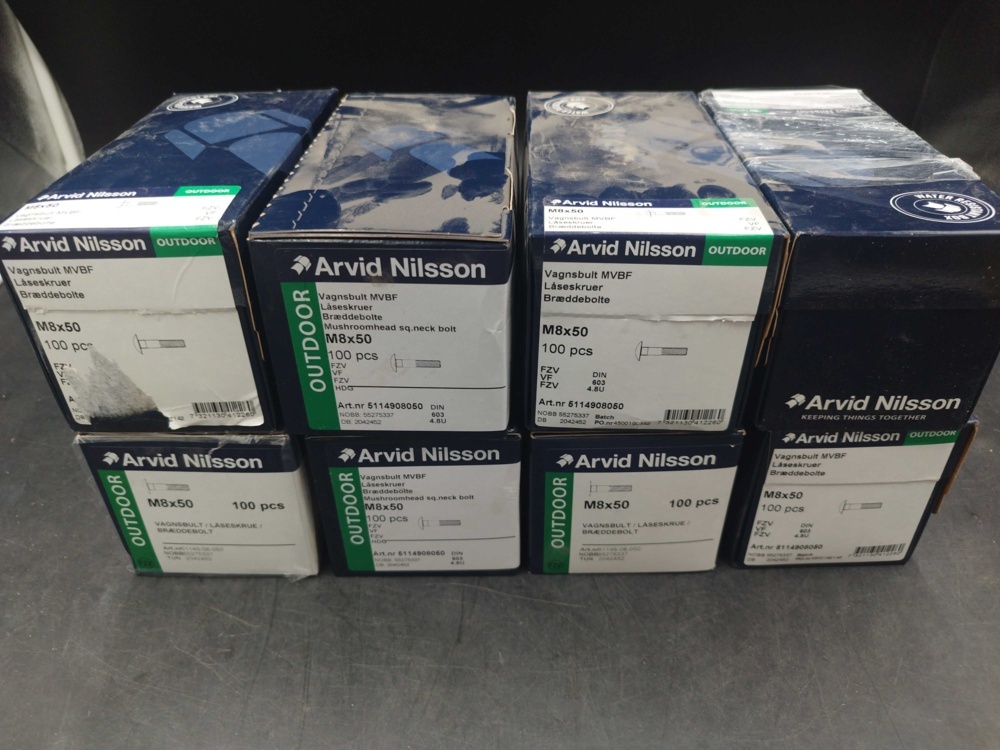1507910-2 Carriage bolt 8 boxes - Arvid Nilsson, M8x50, hot-dip galvanized