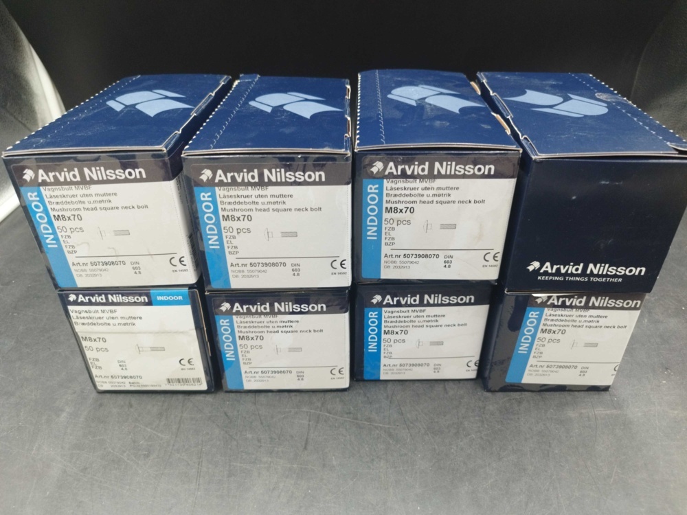 1507927-2 Carriage bolt M8x70 8 boxes - Arvid Nilsson