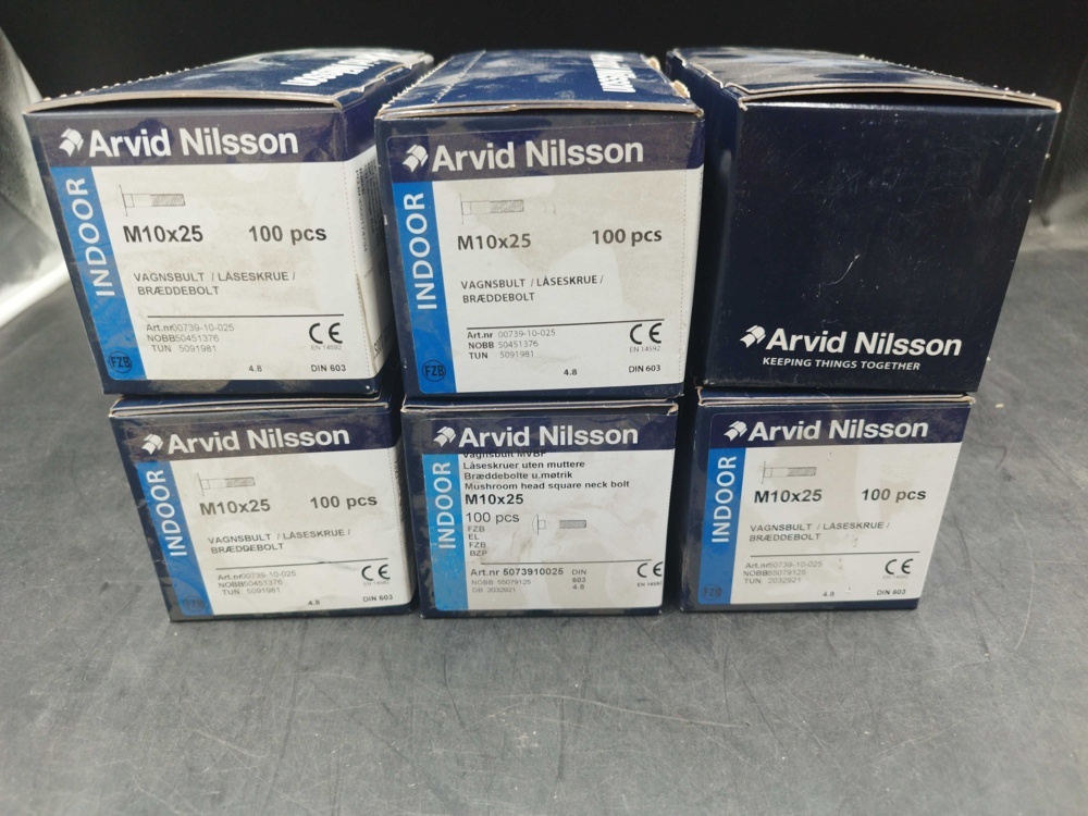 1507960-2 Carriage bolt M10x25 6 boxes - Arvid Nilsson