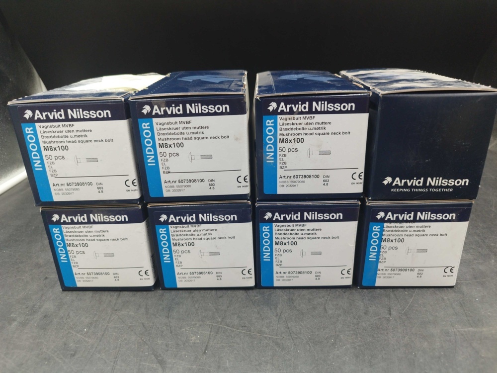 1507965-2 Carriage bolt M8x100 8 boxes - Arvid Nilsson