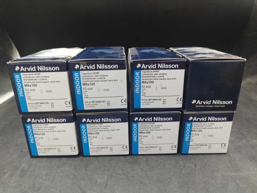 1507972-2 Carriage bolt M8x100 8 boxes - Arvid Nilsson
