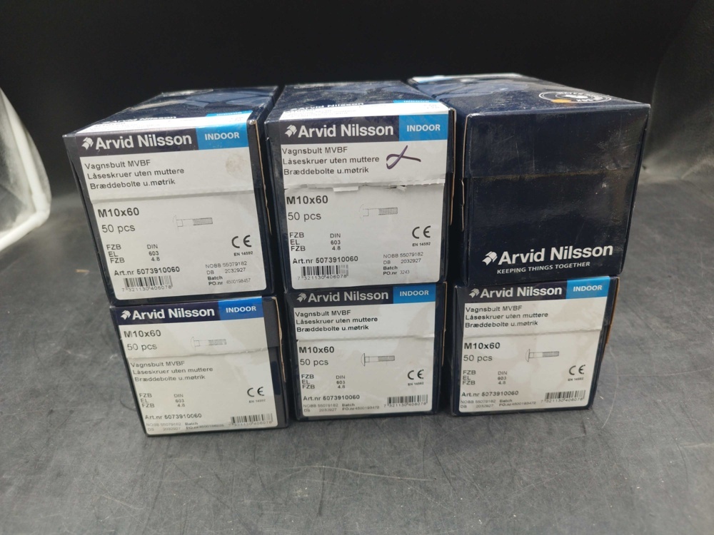 1507975-2 Carriage bolt M10x60 6 boxes - Arvid Nilsson