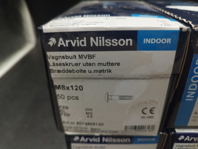1508161-3 Vagnsbult M8x120 8 st lådor - Arvid Nilsson