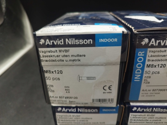 1508166-3 Vagnsbult M8x120 8 st lådor - Arvid Nilsson