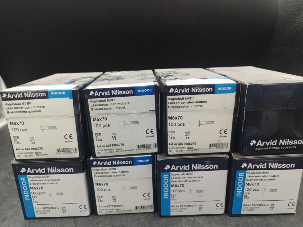 1508173-2 Carriage bolt M6x70 8 boxes - Arvid Nilsson