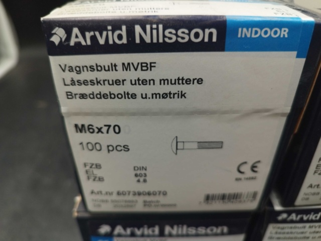 1508174-4 Vagnsbult M6x70 8 st lådor - Arvid Nilsson