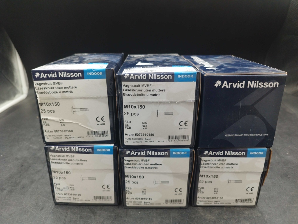 1508176-2 Carriage bolt M10x150 6 boxes - Arvid Nilsson