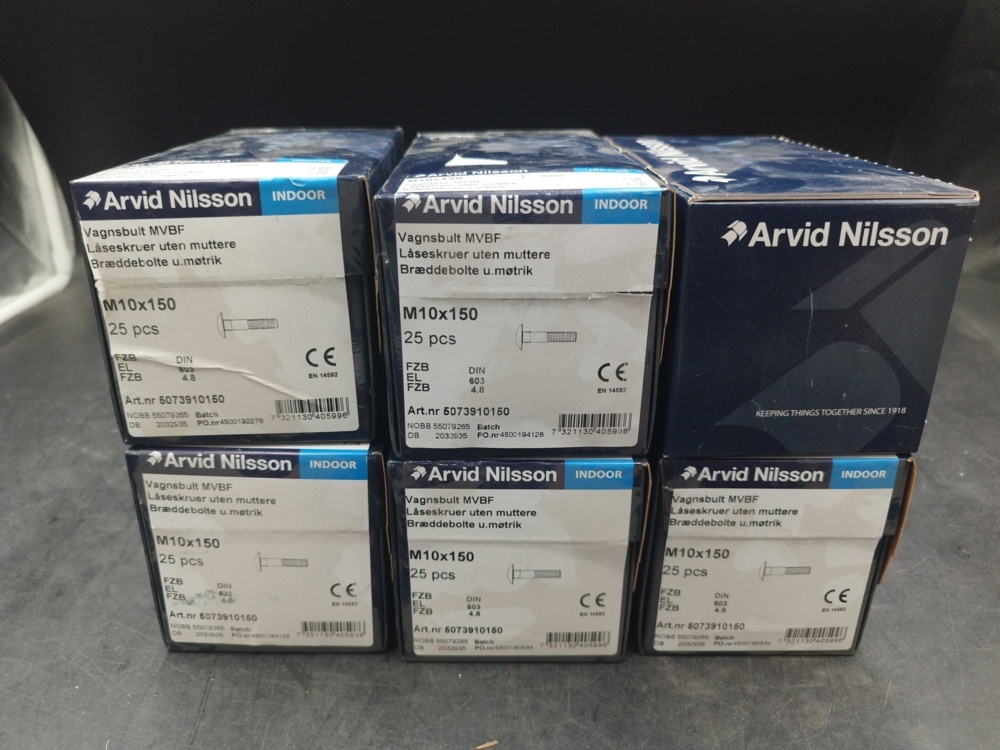 1508182-2 Carriage bolt M10x150 6 boxes - Arvid Nilsson