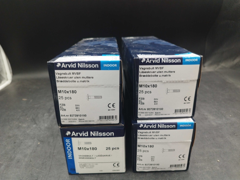 1508206-1 Carriage bolt M10x180 4 boxes - Arvid Nilsson