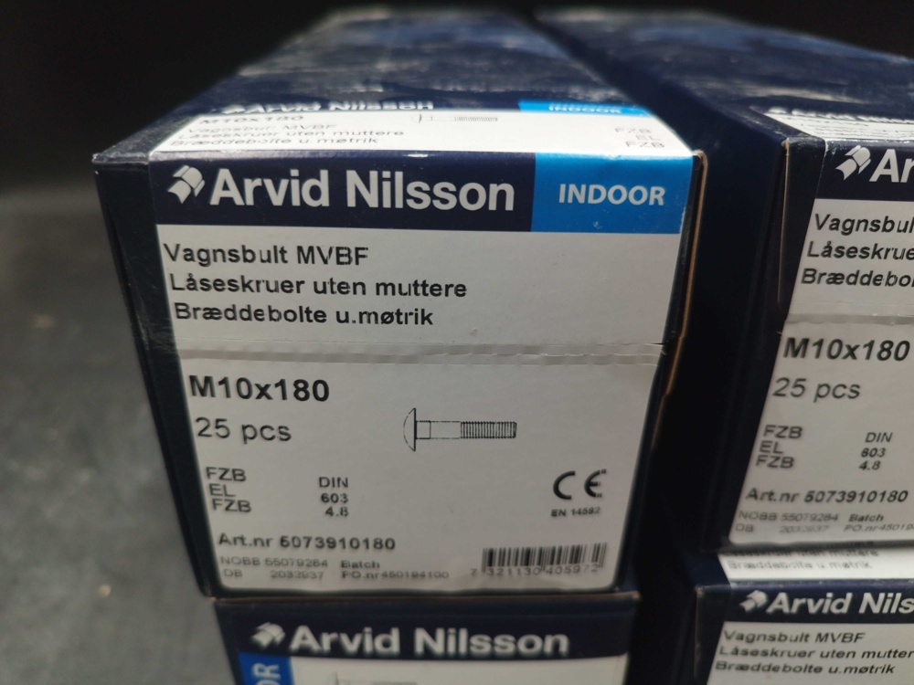 1508206-2 Carriage bolt M10x180 4 boxes - Arvid Nilsson