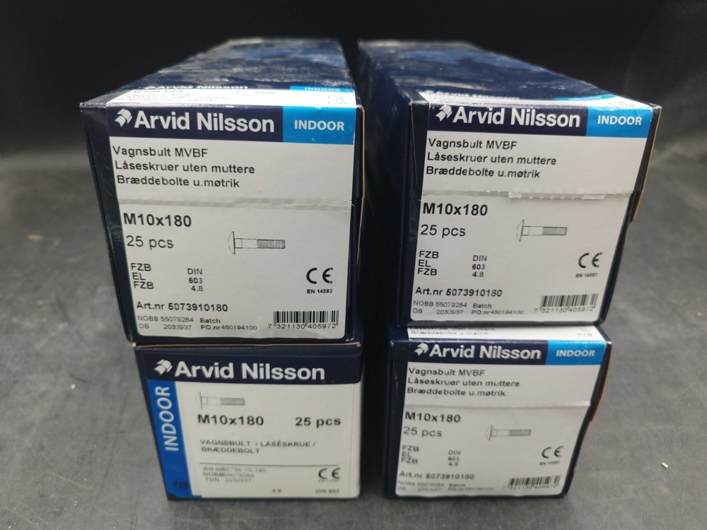 1508212-1 Carriage bolt M10x180 4 boxes - Arvid Nilsson