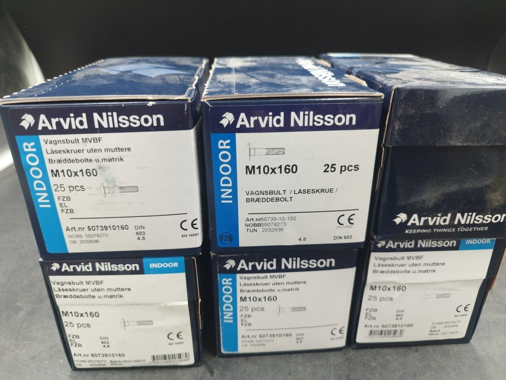 1508216-1 Carriage bolt M10x160 6 boxes - Arvid Nilsson