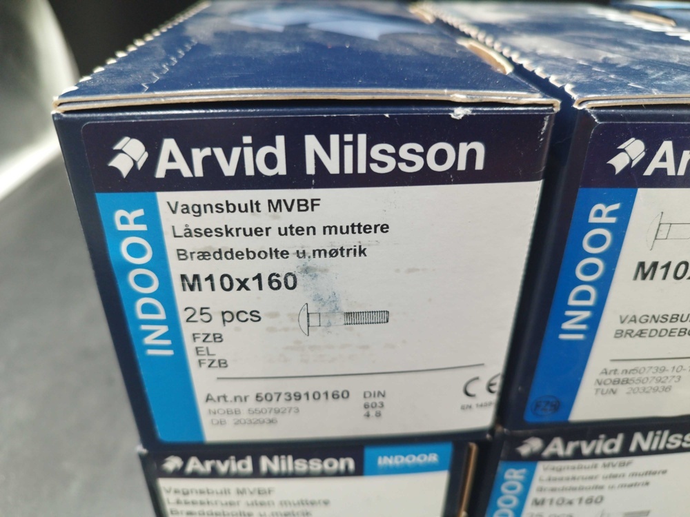 1508216-2 Carriage bolt M10x160 6 boxes - Arvid Nilsson