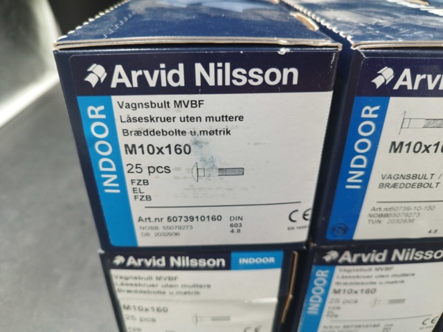 1508217-2 Vagnsbult M10x160 6 st lådor - Arvid Nilsson