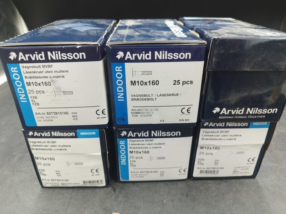 1508218-1 Carriage bolt M10x160 6 boxes - Arvid Nilsson
