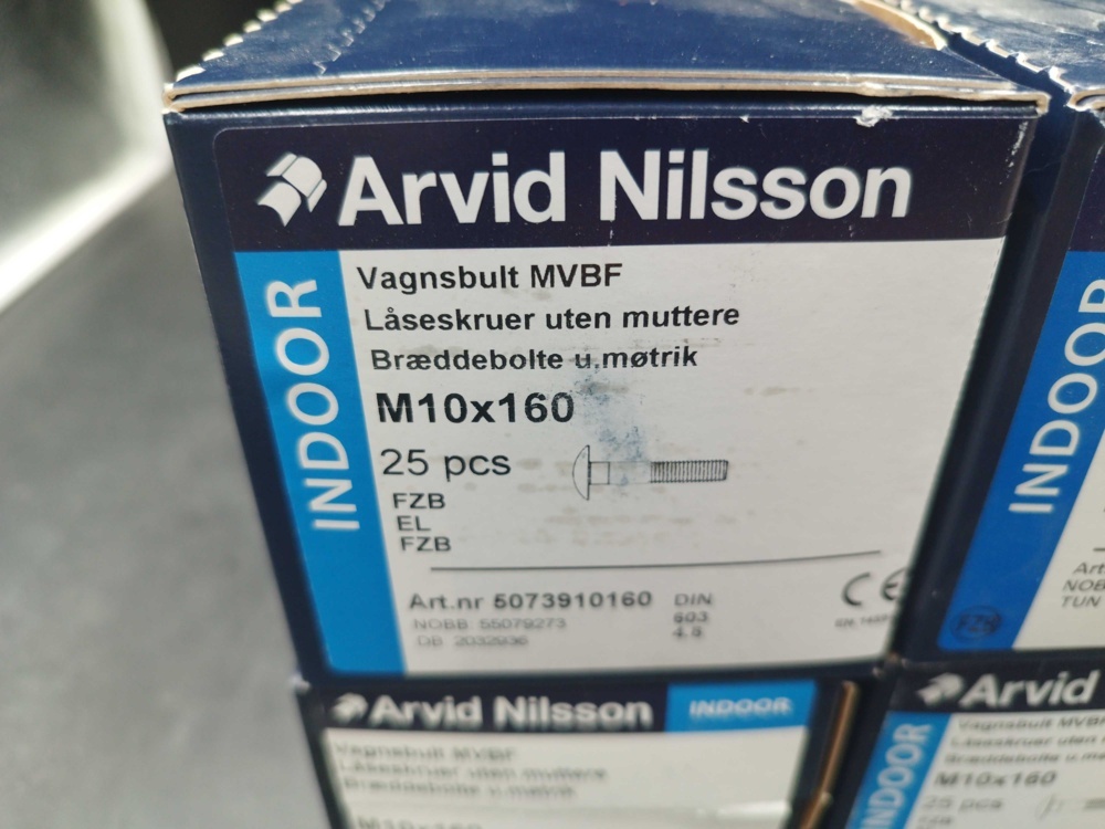 1508218-2 Carriage bolt M10x160 6 boxes - Arvid Nilsson