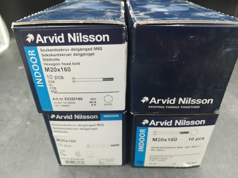 1508226-1 Sexkantskruv M20x160 4 st lådor - Arvid Nilsson