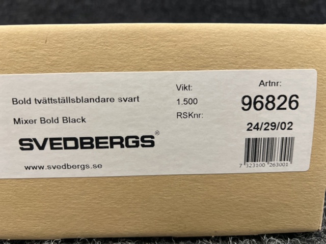 1507002-6 Tvättställsblandare Svedbergs Bold, svart