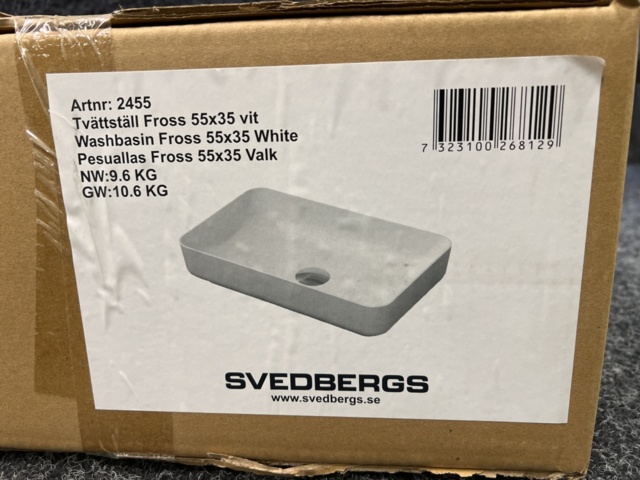 1507268-3 Tvättställ Svedbergs Fross 55x35 vit