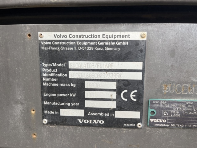 1277286-18 Hjulgrävare med vagn, tiltrotator och redskap - Volvo EW160E -2020
