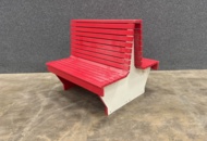 1510435 Double-sided wooden park bench