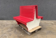 1510443 Double-sided wooden park bench