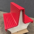 1510443-3 Double-sided wooden park bench