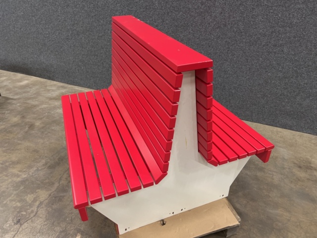 1510443-3 Double-sided wooden park bench