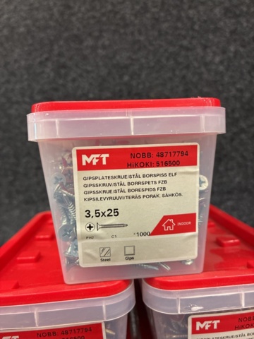 1511614-2 7 pcs Packs Drywall Screw, MFT